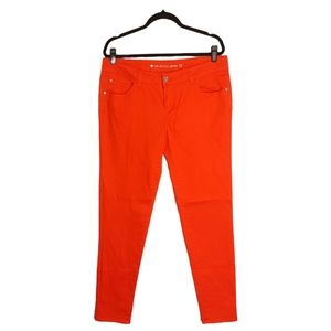 CELEBRITY PINK Vibrant Orange Picante Skinny Stretchy Colored Jeans 15 NWT